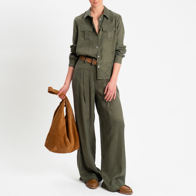 Tensione in-Pantalone CHIARA Cupro Manopesca - militare