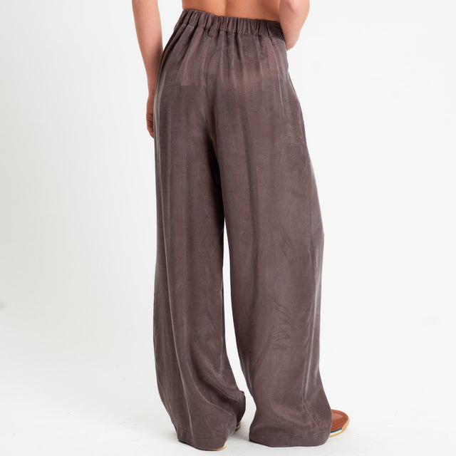 Tensione in-Pantalone CHIARA Cupro Manopesca - moka