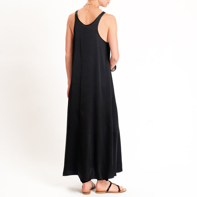 Tensione in-Abito vogatore in satin - Nero