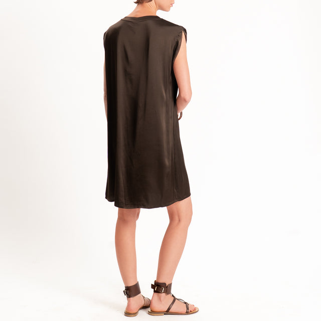 Tensione in-Abito satin smanicato elasticizzato - caffe'