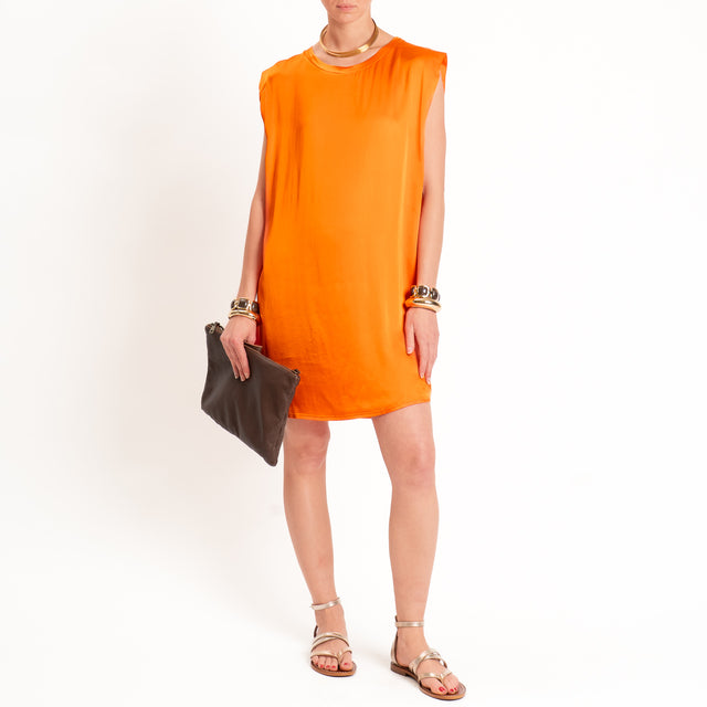 Tensione in-Abito satin smanicato elasticizzato - arancio
