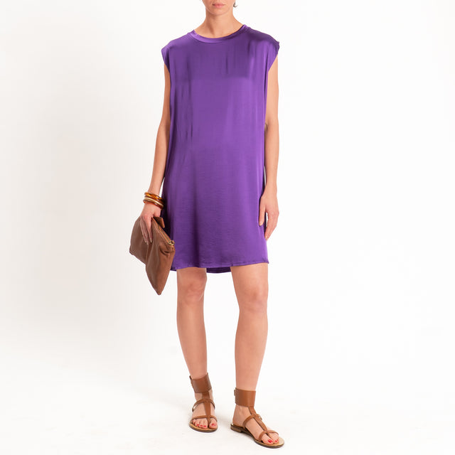Tensione in-Abito satin smanicato elasticizzato - viola