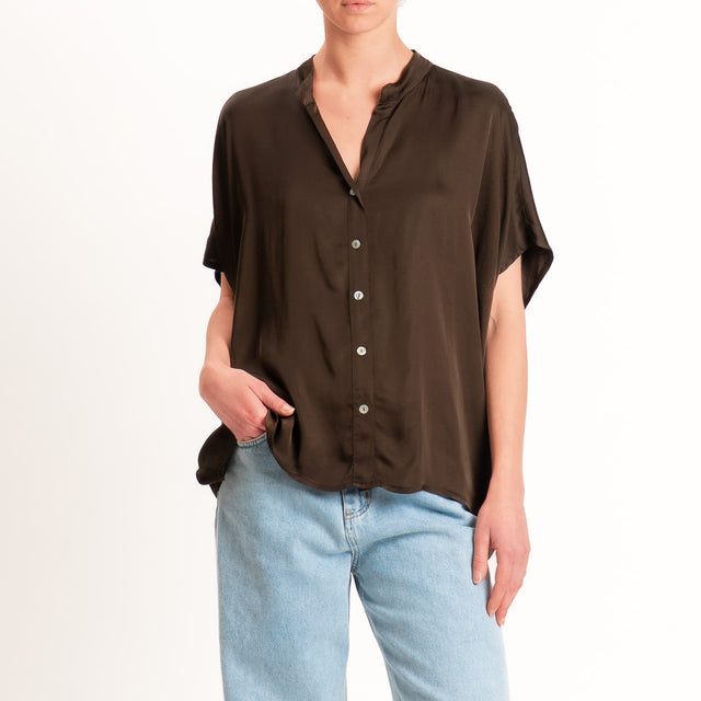 Tensione in-Camicia satin manica scesa - caffe'