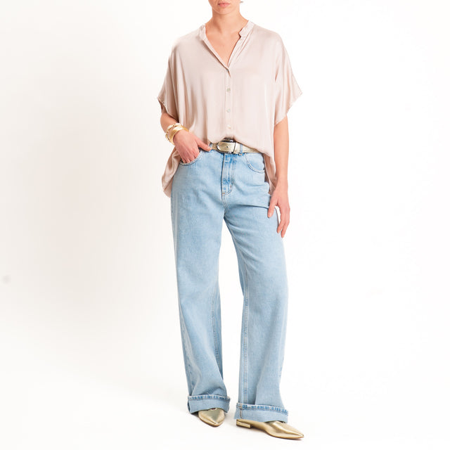 Tensione in-Camicia satin manica scesa - rose