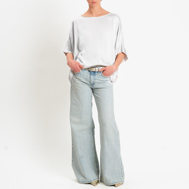 Tensione in-Blusa satin manica scesa - latte