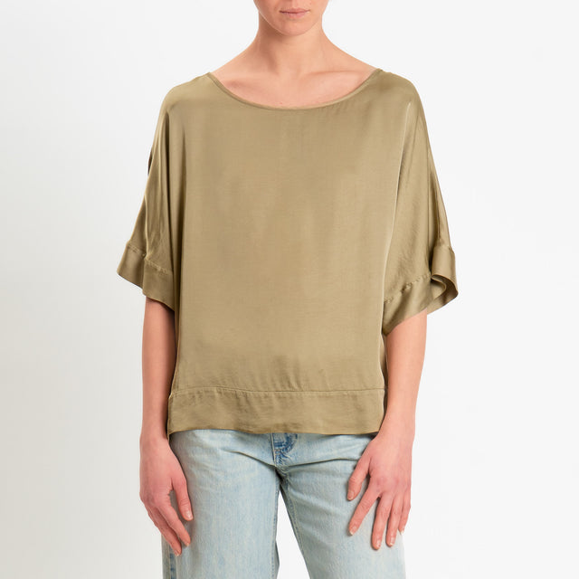 Tensione in-Blusa satin manica scesa - olio