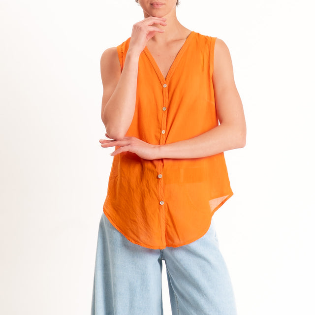 Tensione in-Camicia mussola smanicata - arancio