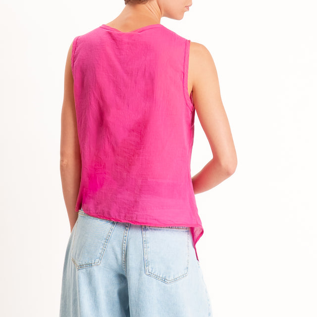 Tensione in-Camicia mussola smanicata - bouganville