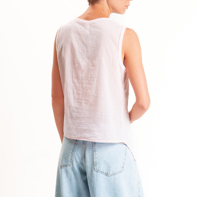 Tensione in-Camicia mussola smanicata - rosa