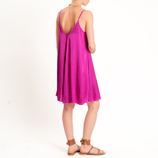 Tensione in-Abito satin bretelle regolabili - berry
