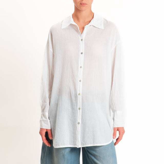 Tensione in-Camicia over mussola spacchi laterali - bianco