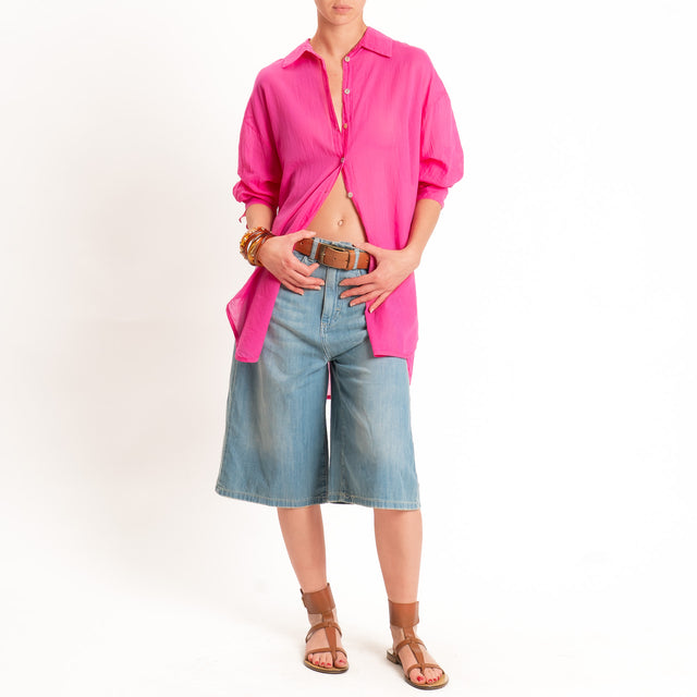 Tensione in-Camicia over mussola spacchi laterali - bouganville
