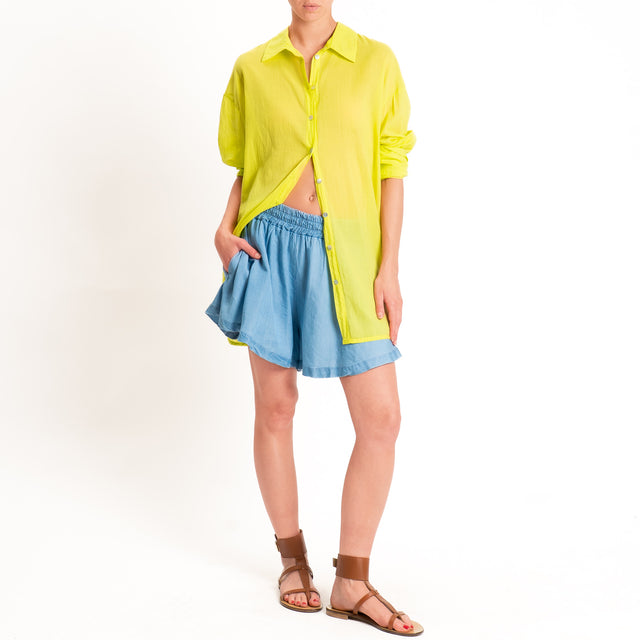 Tensione in-Camicia over mussola spacchi laterali - lime