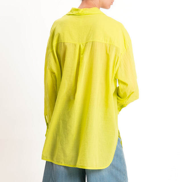Tensione in-Camicia over mussola spacchi laterali - lime