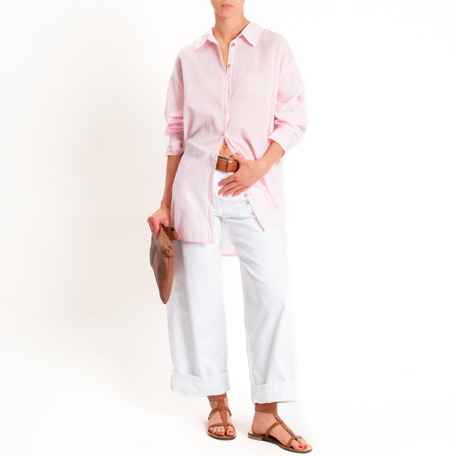 Tensione in-Camicia over mussola spacchi laterali - rosa