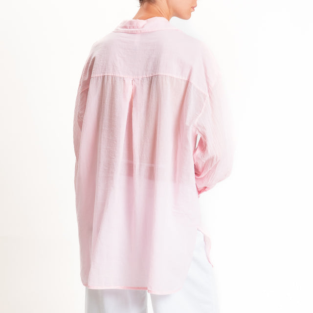 Tensione in-Camicia over mussola spacchi laterali - rosa