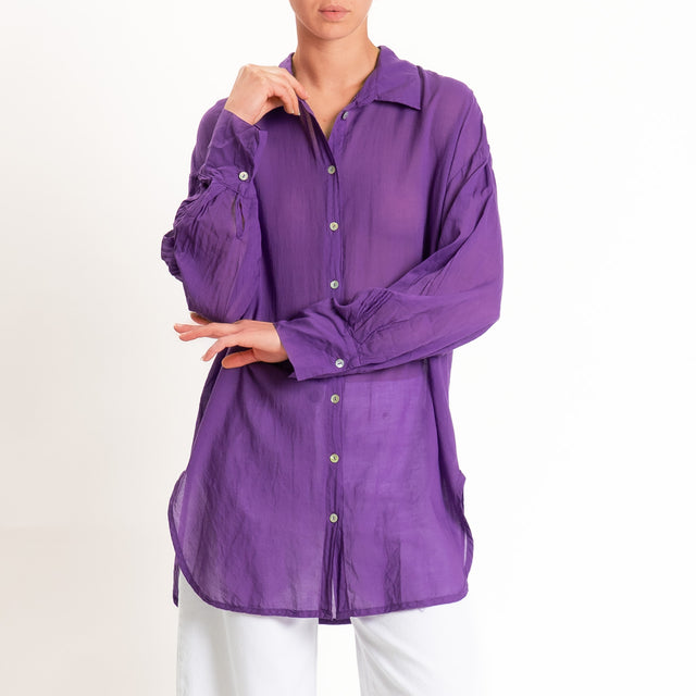 Tensione in-Camicia over mussola spacchi laterali - viola