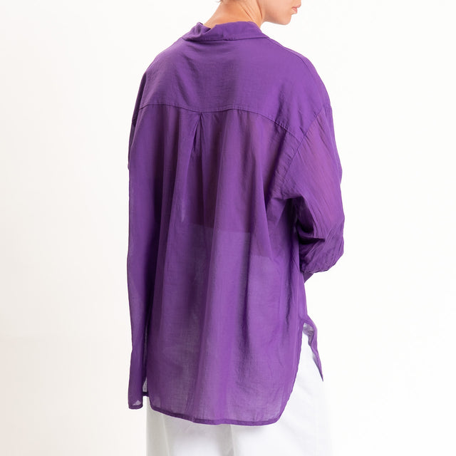 Tensione in-Camicia over mussola spacchi laterali - viola