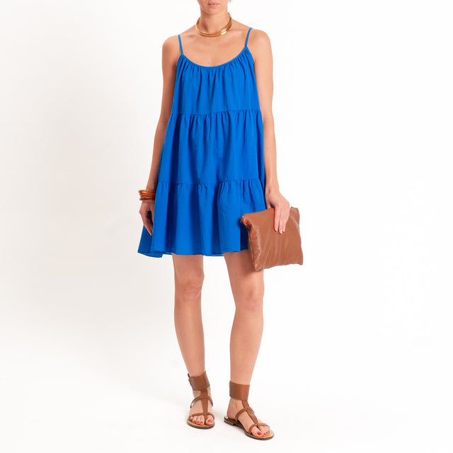 Tensione in-Abito corto mussola con balze - bluette