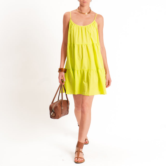 Tensione in-Abito corto mussola con balze - lime