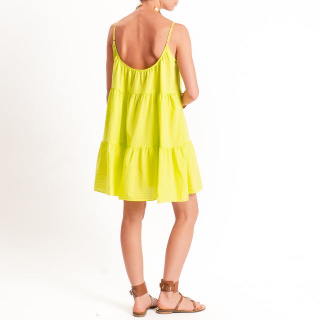 Tensione in-Abito corto mussola con balze - lime