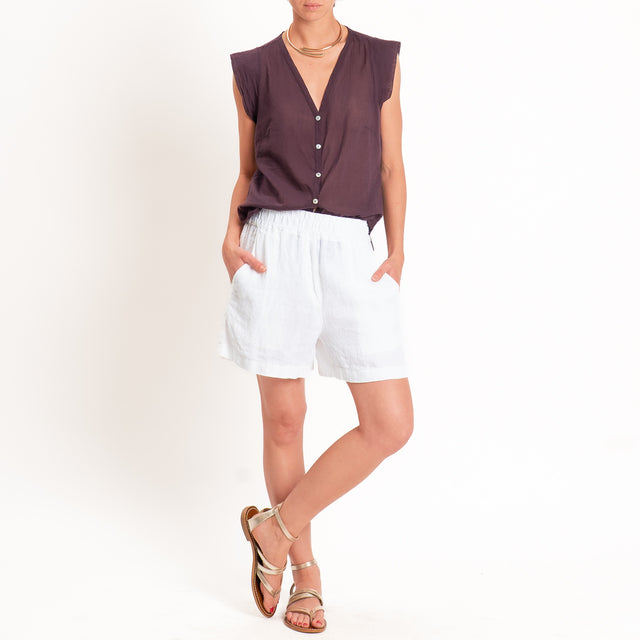 Tensione in-Camicia mussola smanicata - burgundy