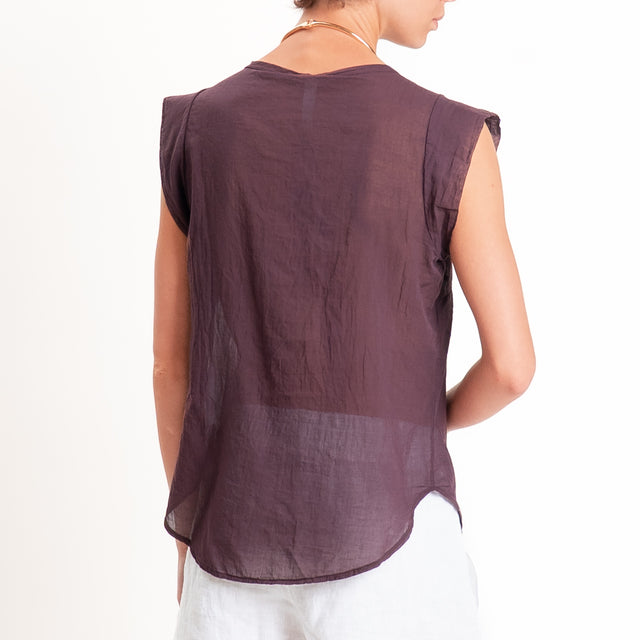 Tensione in-Camicia mussola smanicata - burgundy
