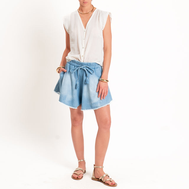 Tensione in-Camicia mussola smanicata - burro