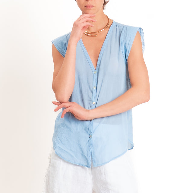 Tensione in-Camicia mussola smanicata - azzurro