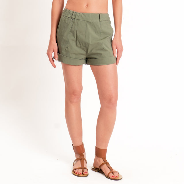 Tensione in-Shorts cotone super light elasticizzato - rosmarino