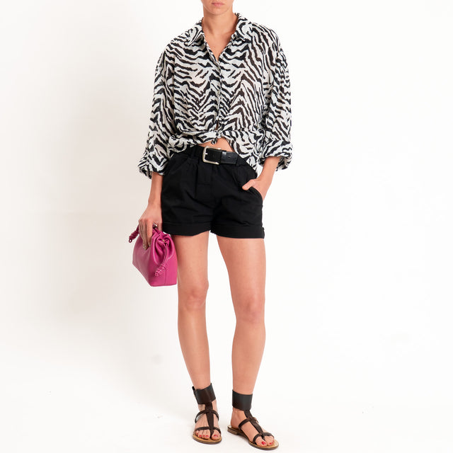 Tensione in-Shorts cotone super light elasticizzato - nero