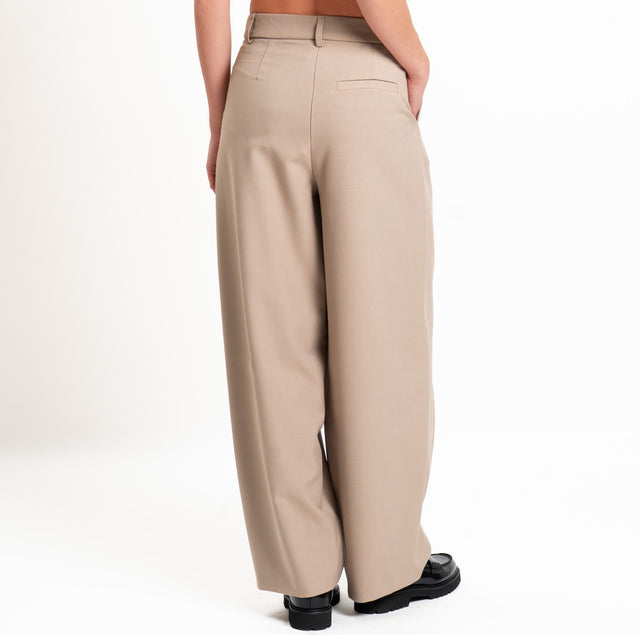Tensione in-Pantalone misto lana chiusura asimmetrica - cacha
