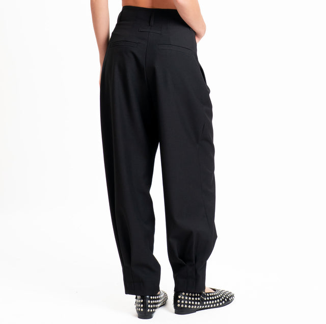 Tensione in-Pantalone misto lana con pinces - nero