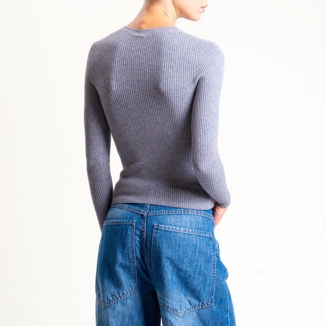 Tensione in-Maglia chester a costine - grigio