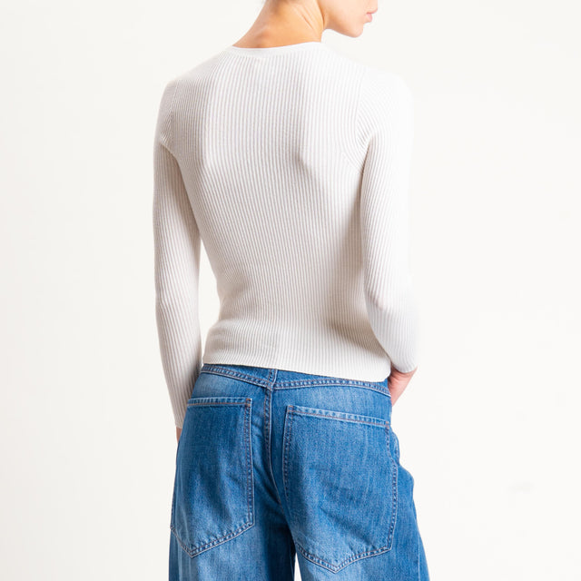 Tensione in-Maglia chester a costine - crema