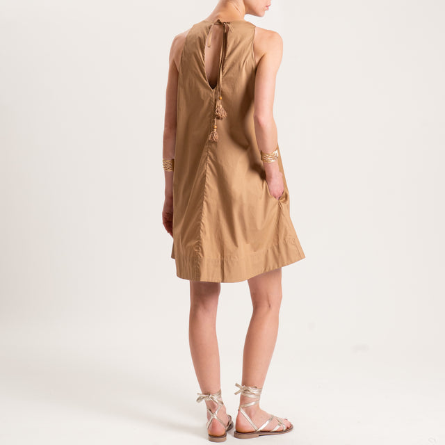 Tensione in-Abito smanicato tela parachute - cognac