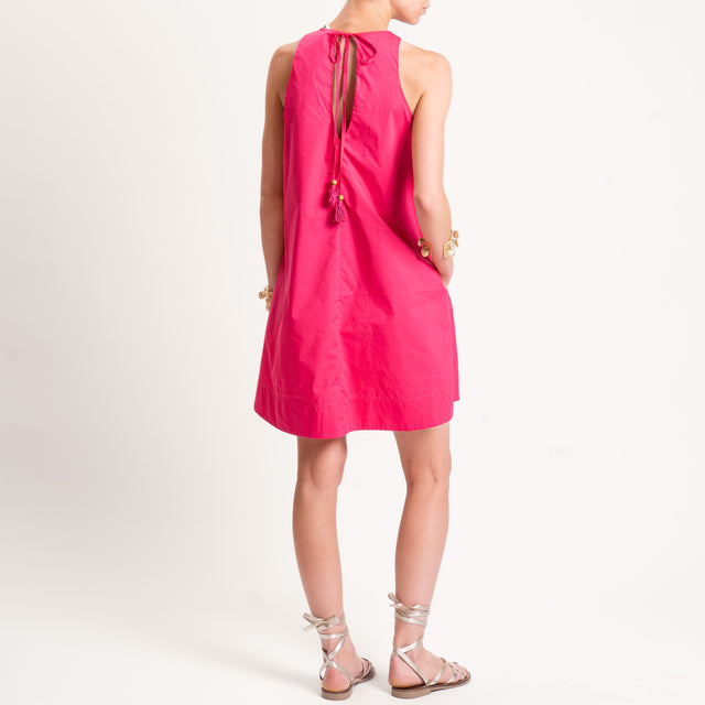 Tensione in-Abito smanicato tela parachute - fucsia