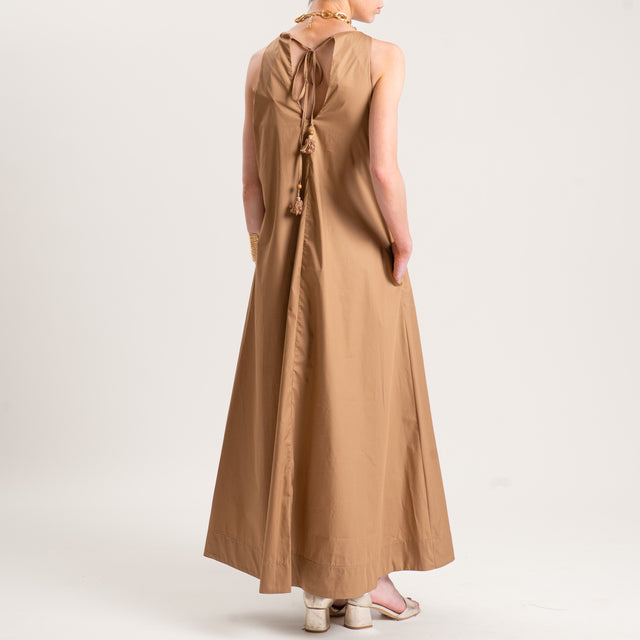 Tensione in-Abito tela parachute con tasche - cognac
