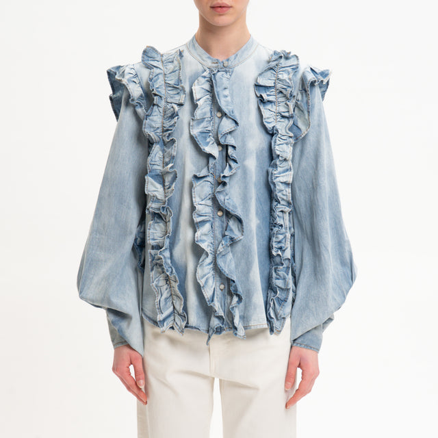 Tensione in-Camicia chambray con rouches - denim