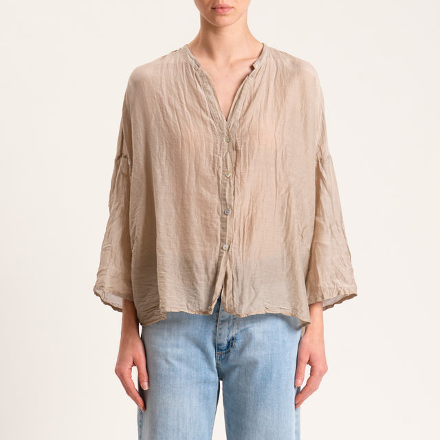 Tensione in-Camicia mussola misto seta - cammello