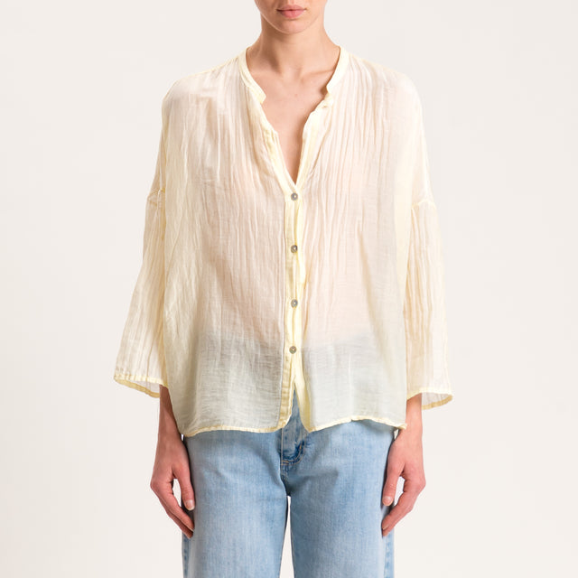 Tensione in-Camicia mussola misto seta - giallo