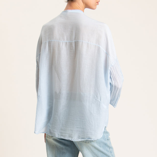 Tensione in-Camicia mussola misto seta - cielo