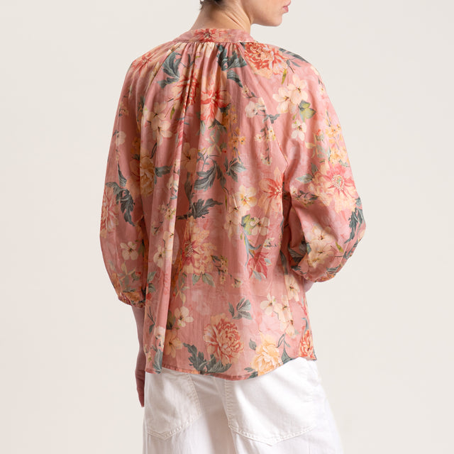 Tensione in-Camicia mussola fantasia floreale - rosa/cipria/sand