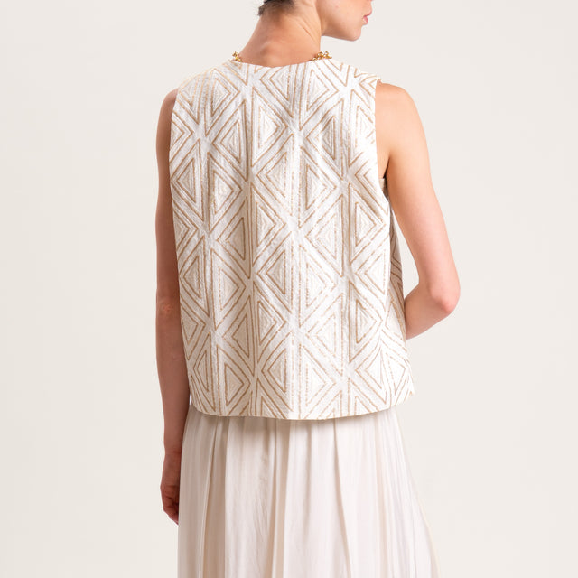 Tensione in-Gilet con paillettes ricamate - burro/oro