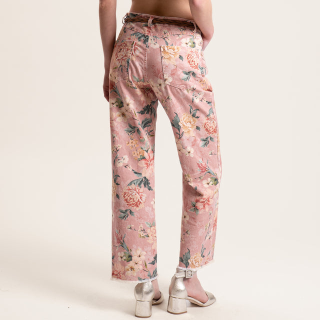 Tensione in-Jeans fantasia floreale - rosa/cipria/sand
