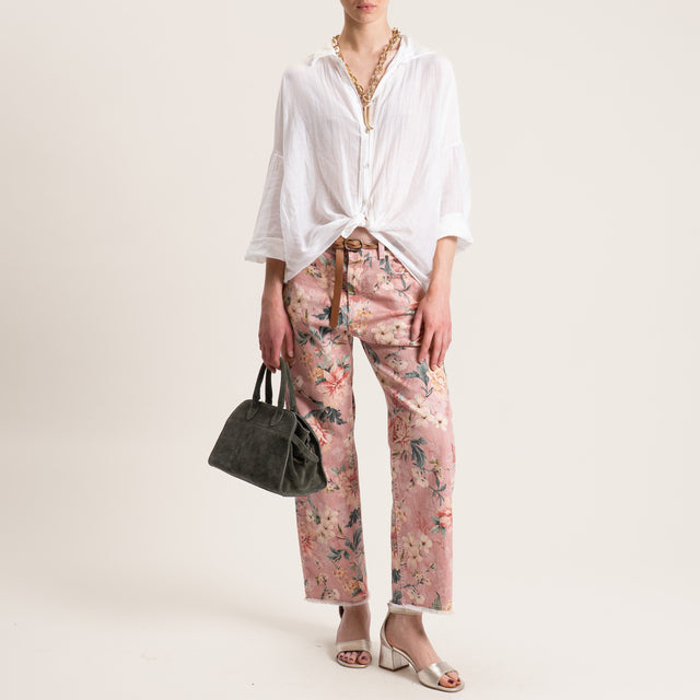 Tensione in-Jeans fantasia floreale - rosa/cipria/sand