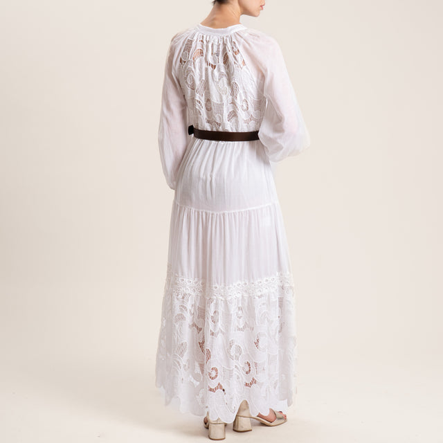 Tensione in-Abito mussola con pizzo - bianco