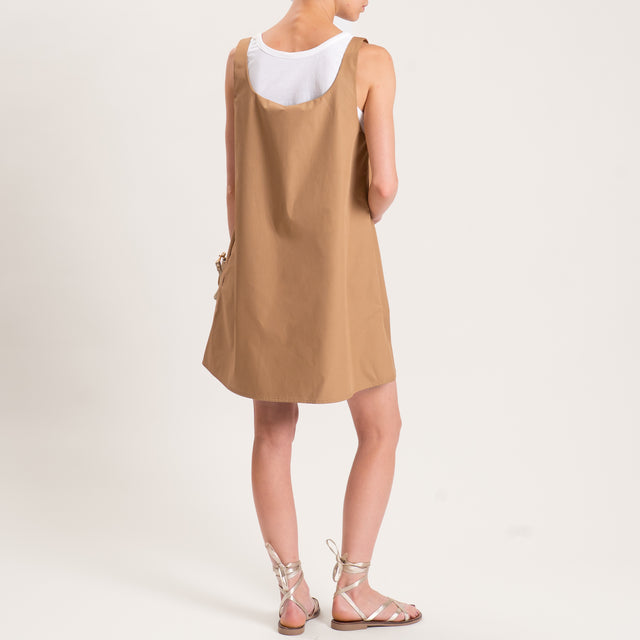 Tensione in-Abito corto tela parachute con top - cognac