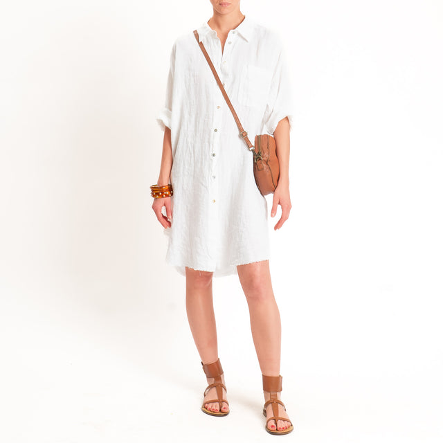 Tensione in-Abito chemisier 100% lino - bianco