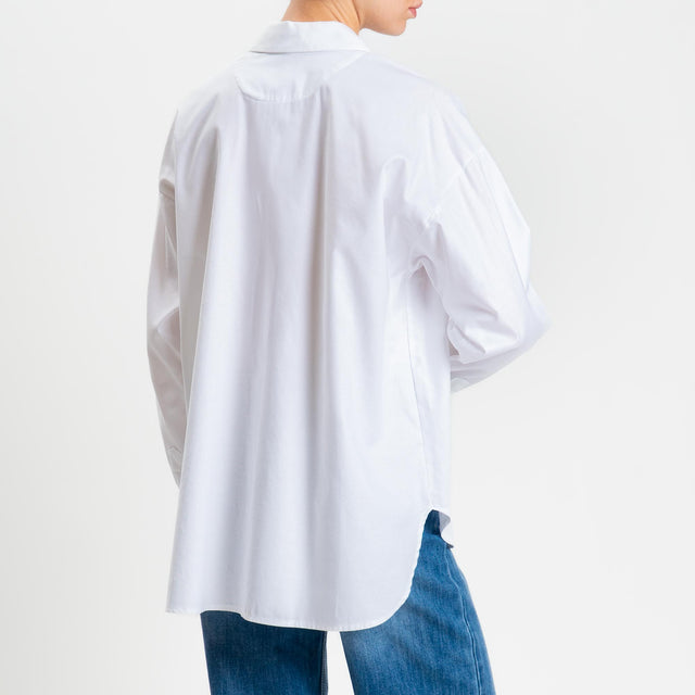 Tensione in-Camicia oxford over in cotone - bianco